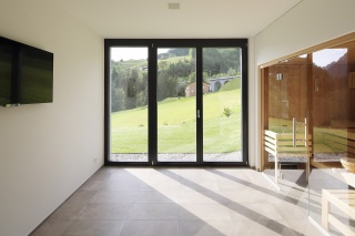 Sauna mit Glasfront Sauna mit Glasfront